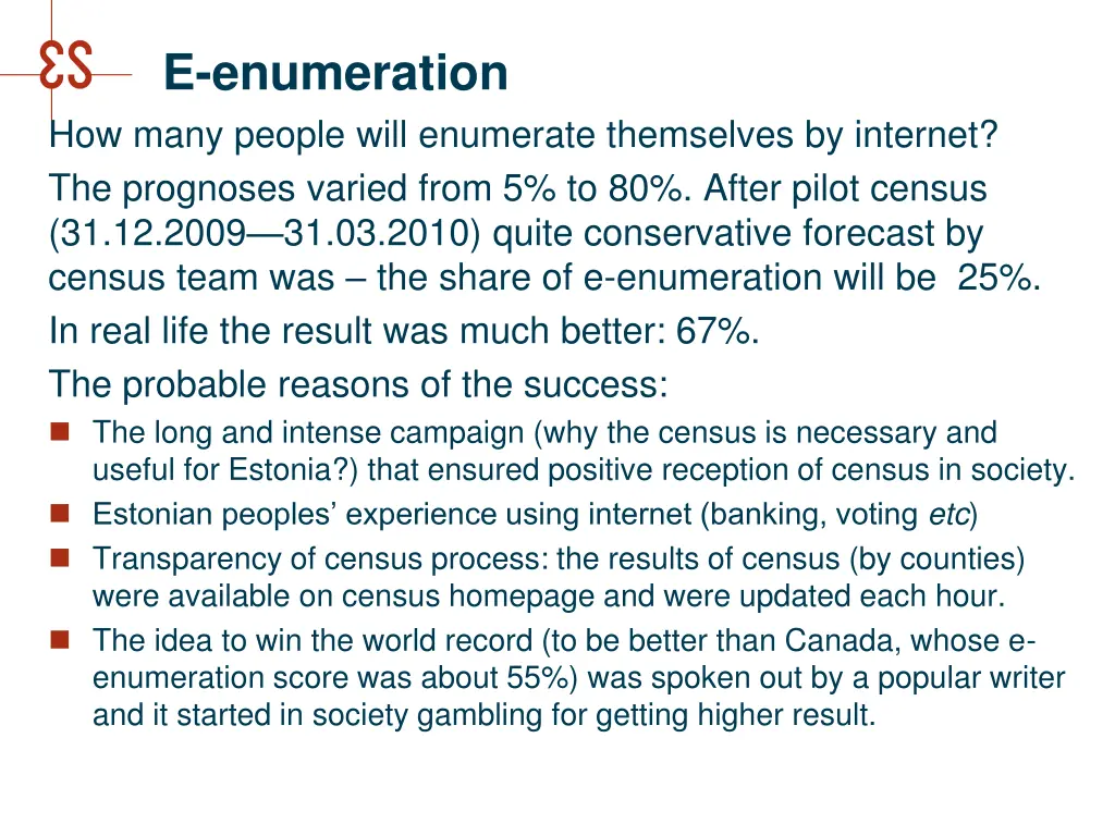 e enumeration how many people will enumerate