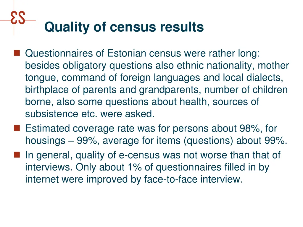 quality of census results