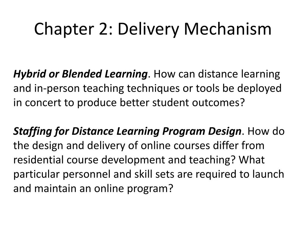 chapter 2 delivery mechanism 1