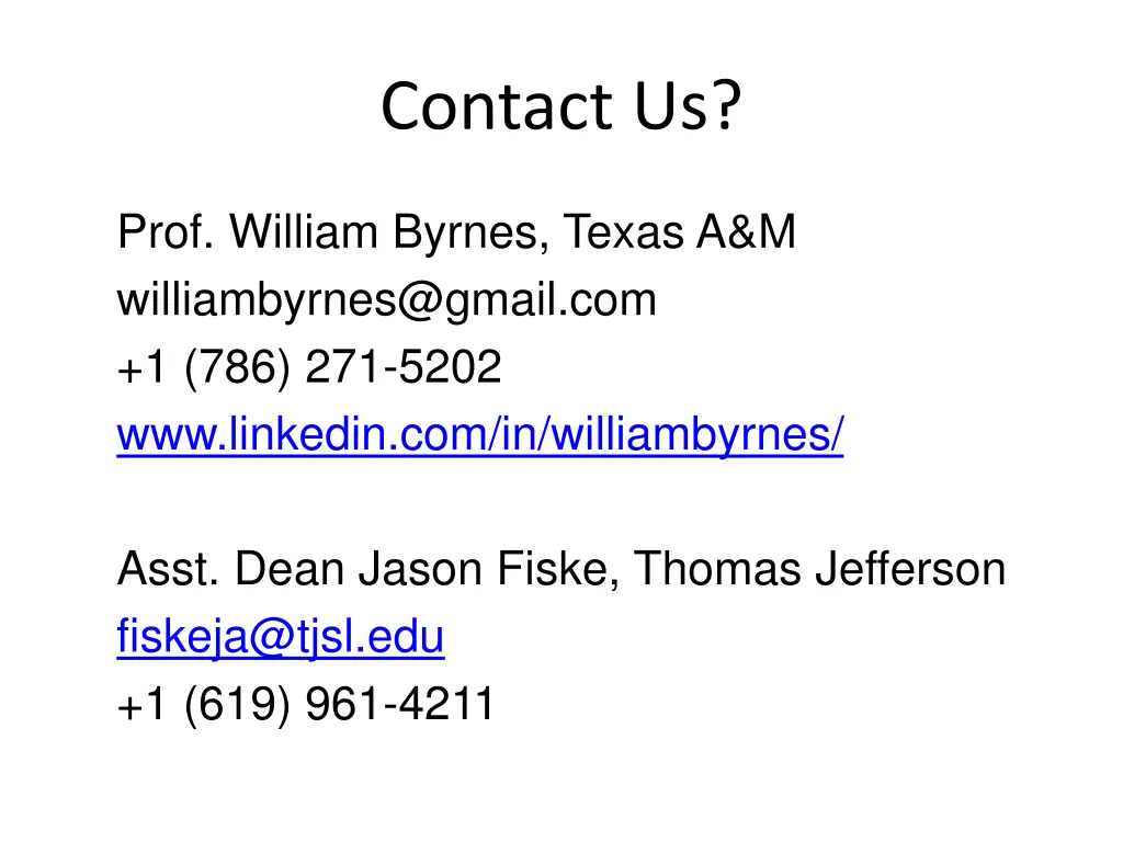 contact us