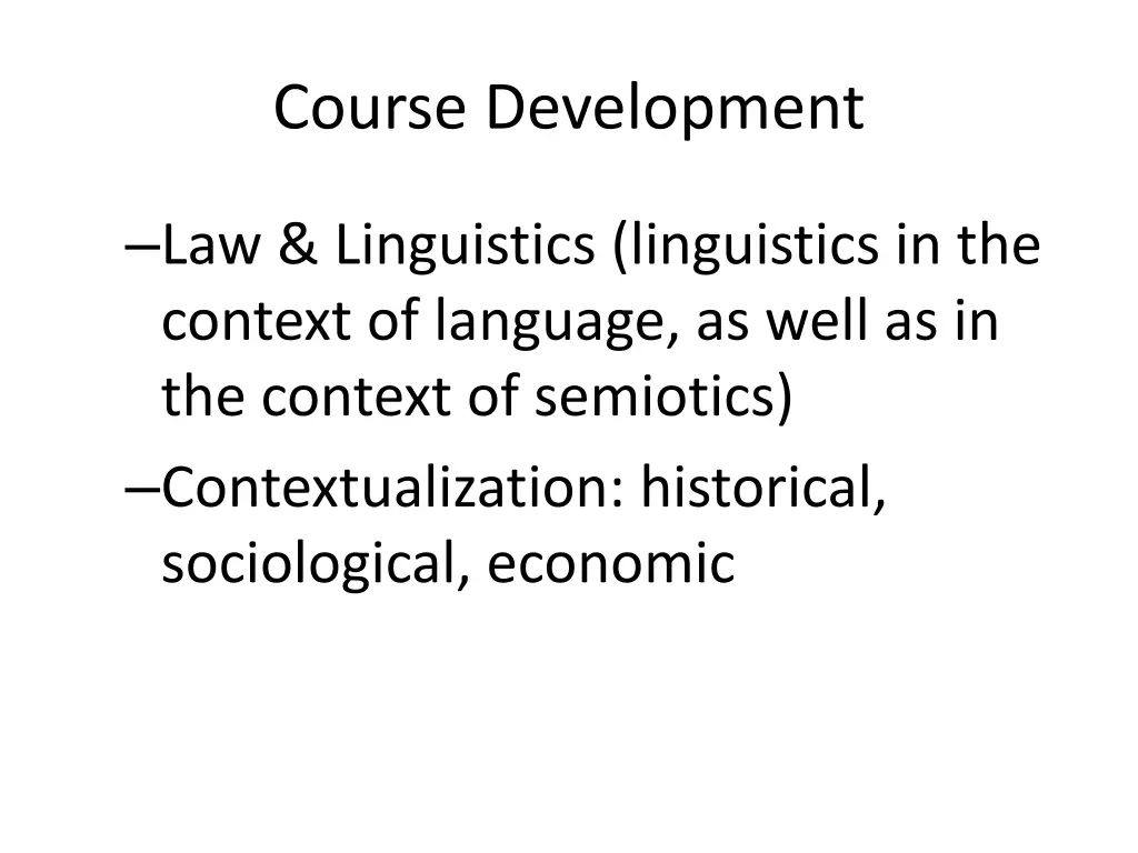 course development