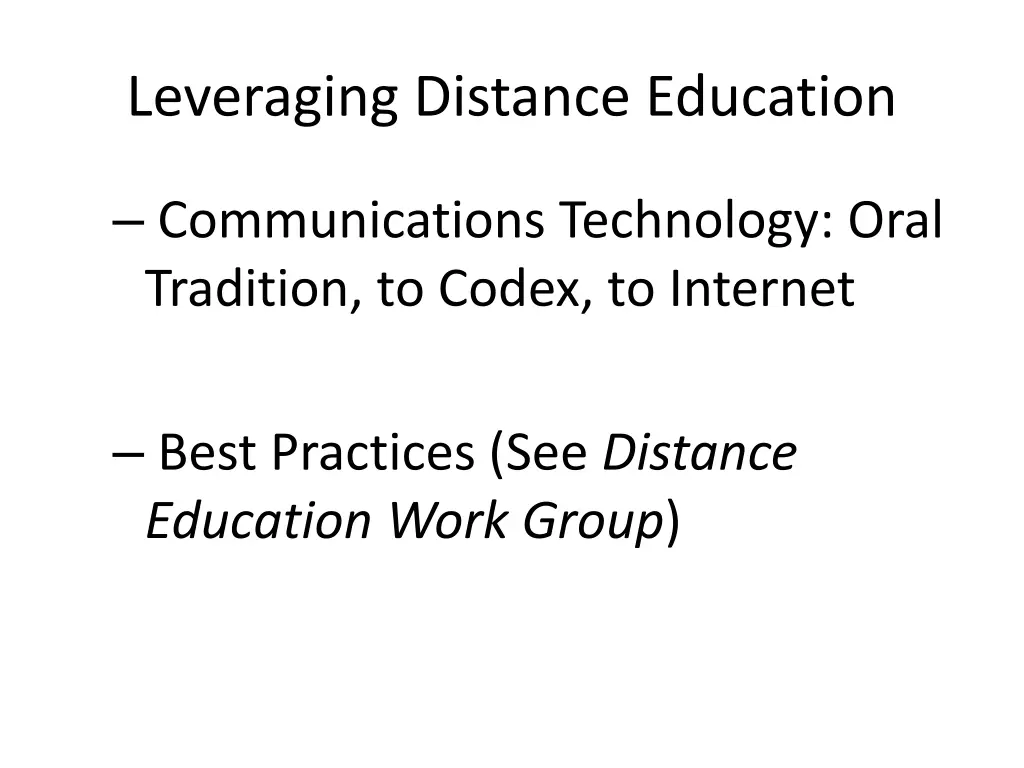 leveraging distance education