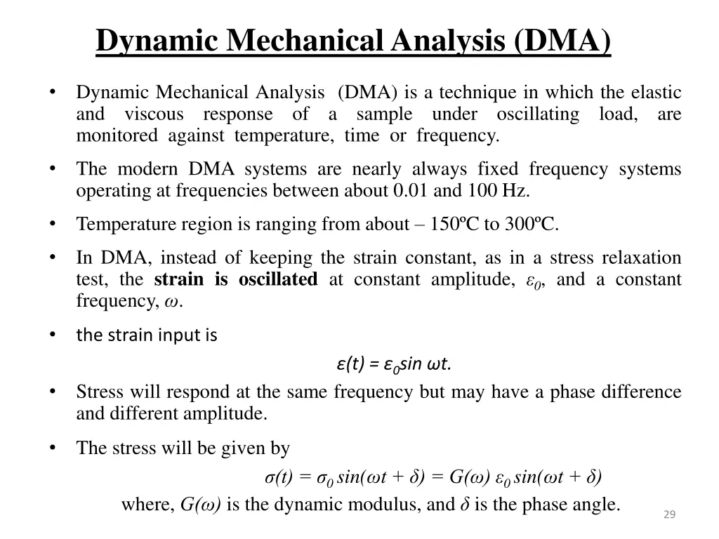 dynamic mechanical analysis dma 1