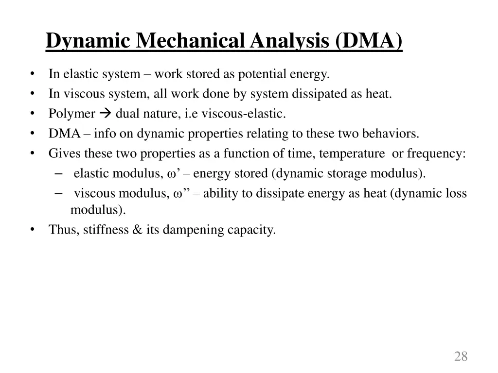 dynamic mechanical analysis dma