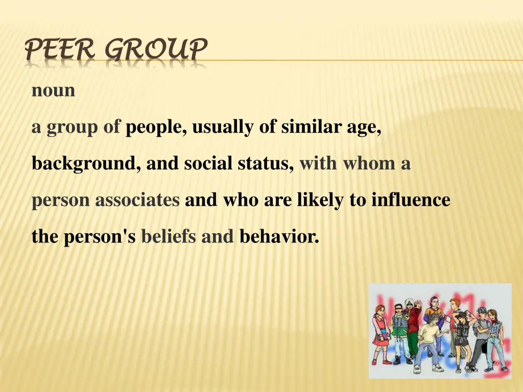 peer group peer group noun