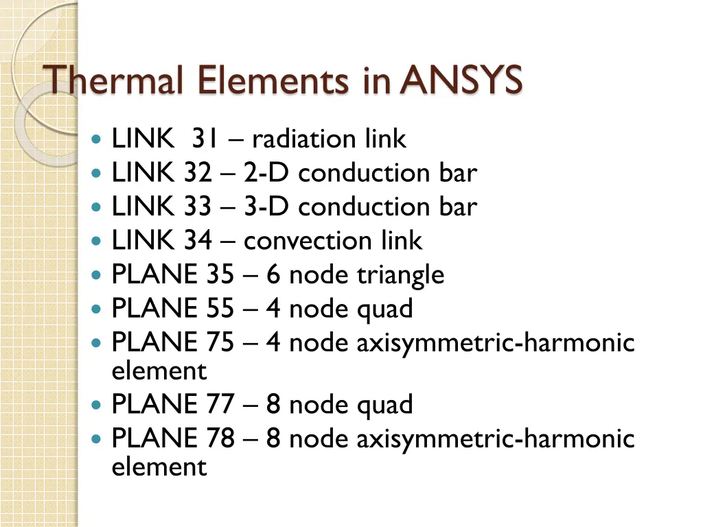 thermal elements in ansys