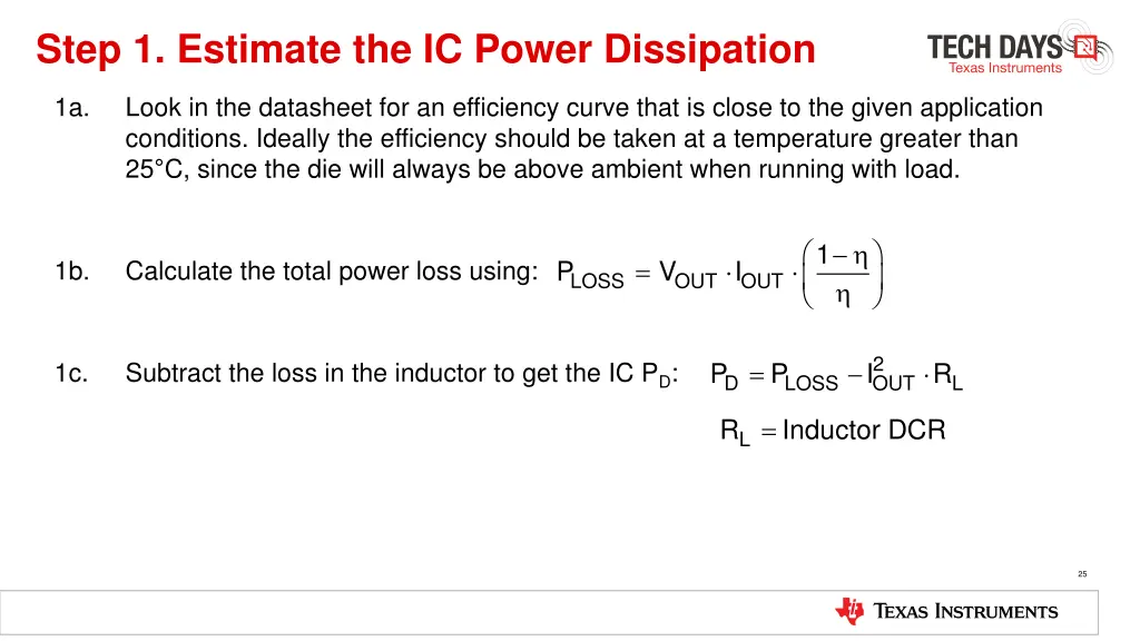 step 1 estimate the ic power dissipation