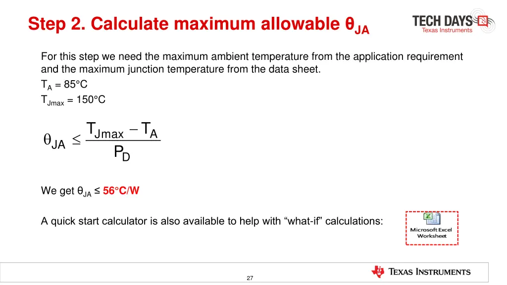 step 2 calculate maximum allowable ja