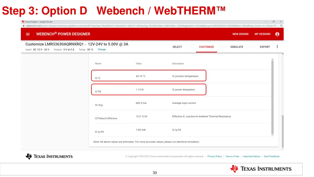 step 3 option d webench webtherm 1