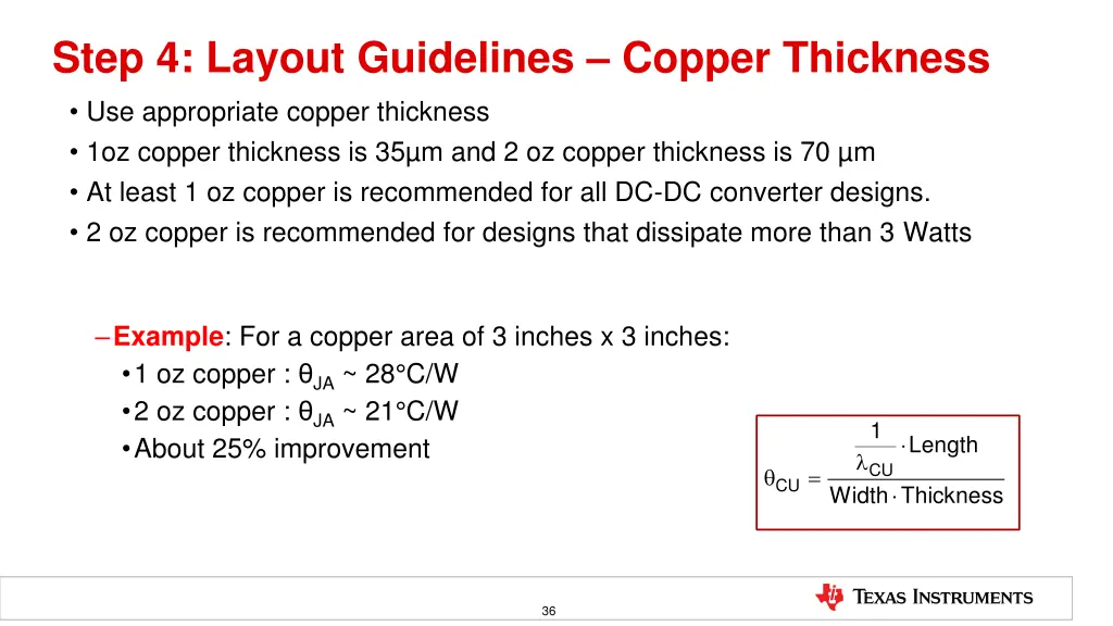step 4 layout guidelines copper thickness