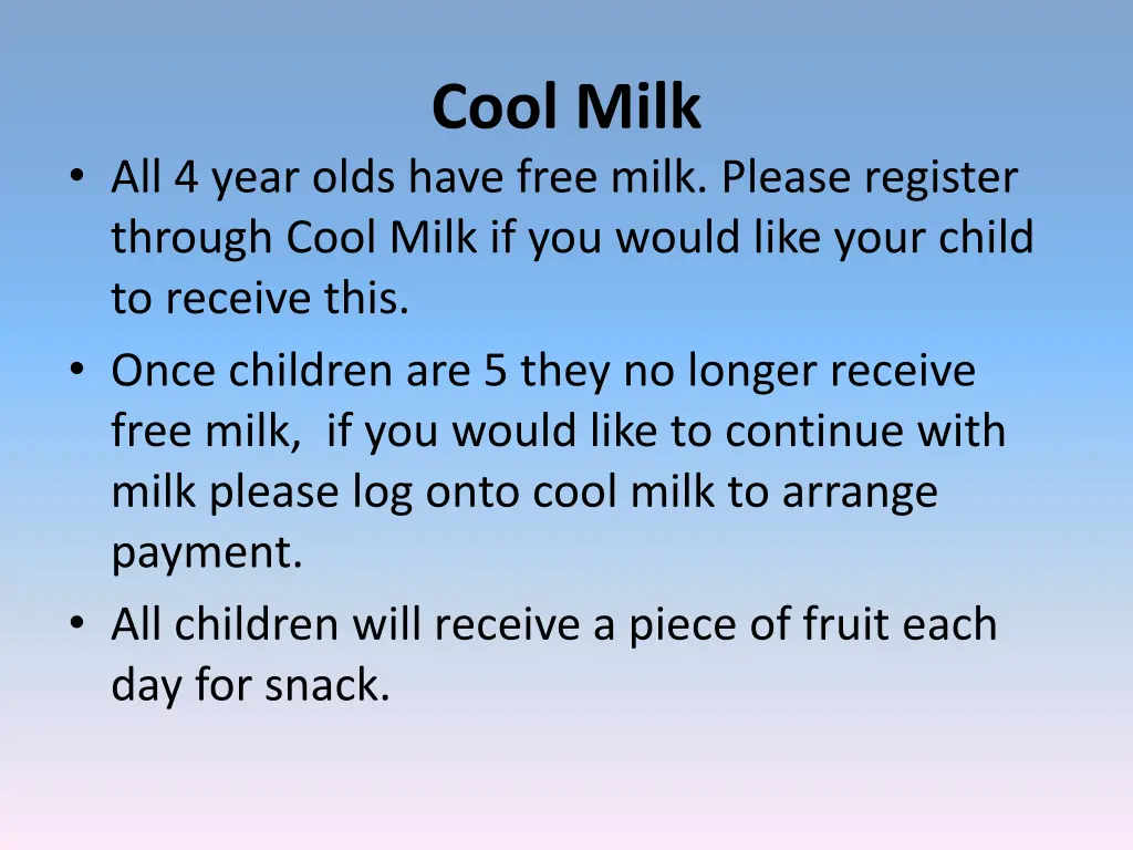 cool milk