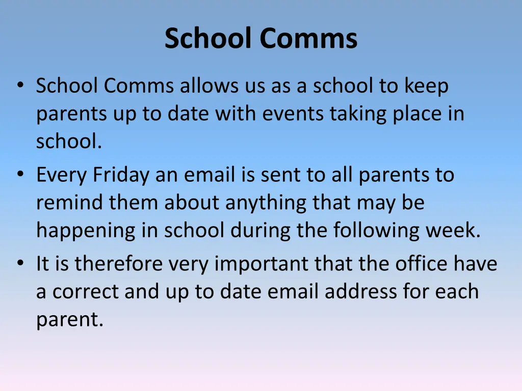 school comms