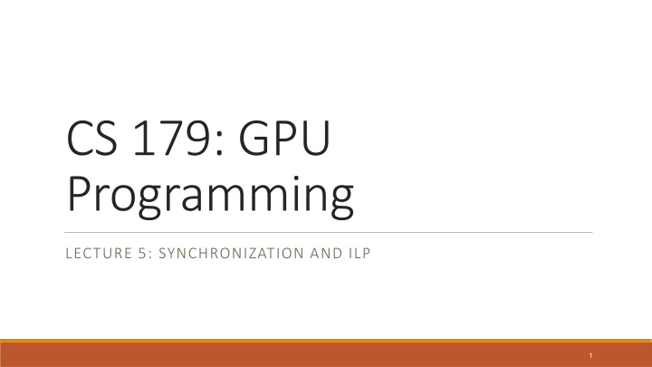 cs 179 gpu programming