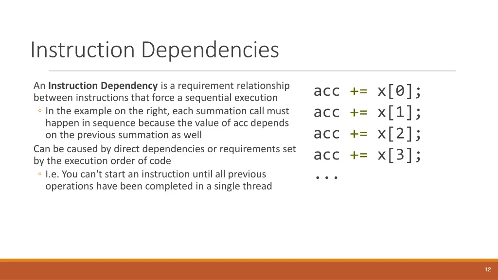 instruction dependencies