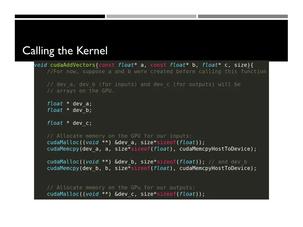 calling the kernel