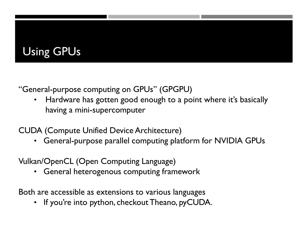 using gpus