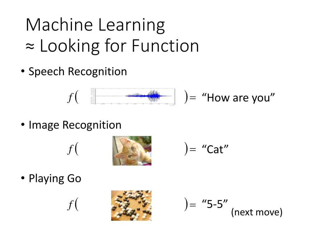 machine learning looking for function