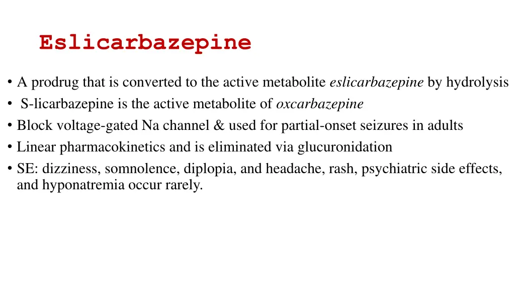 eslicarbazepine