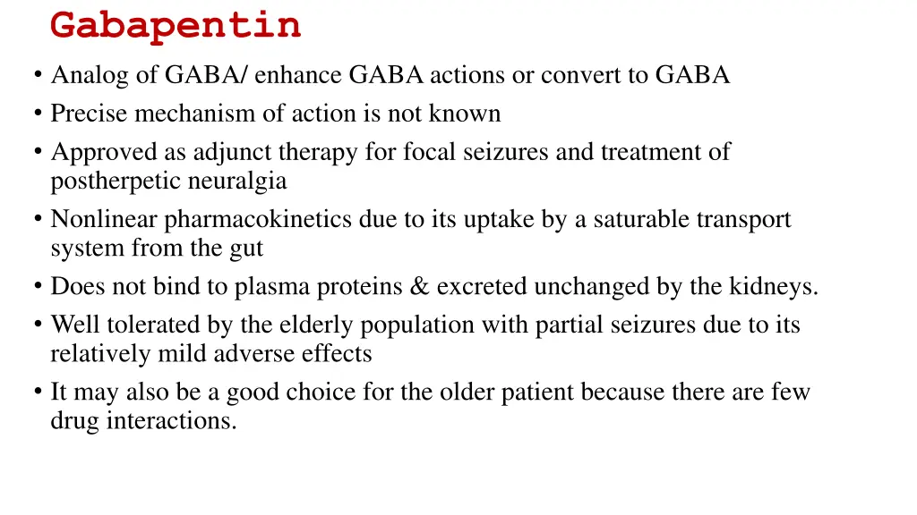 gabapentin analog of gaba enhance gaba actions