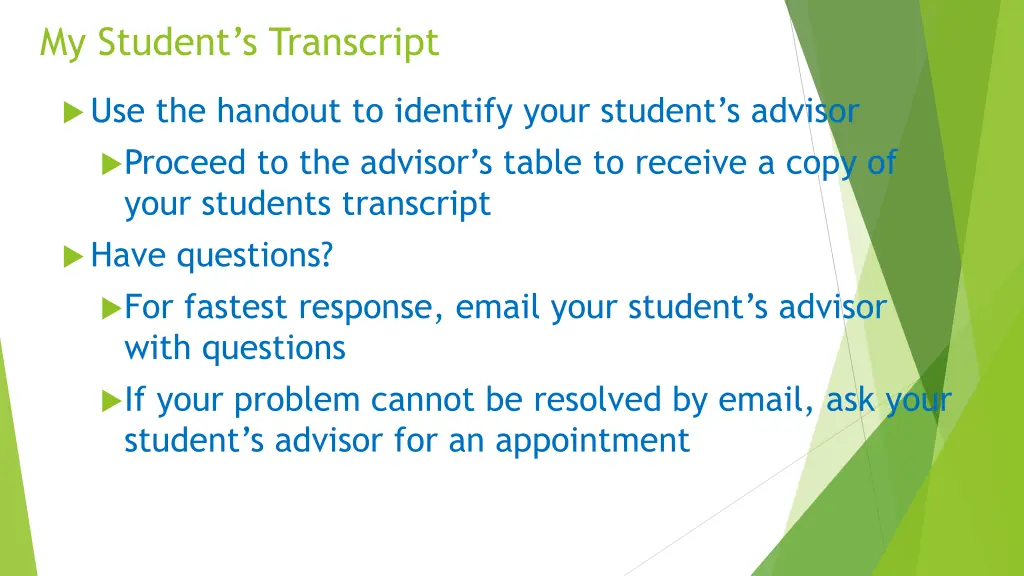 my student s transcript