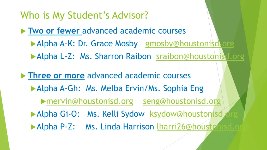 who is my student s advisor
