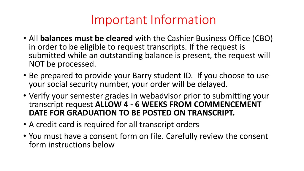 important information