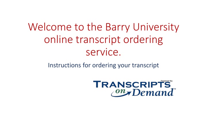 welcome to the barry university online transcript
