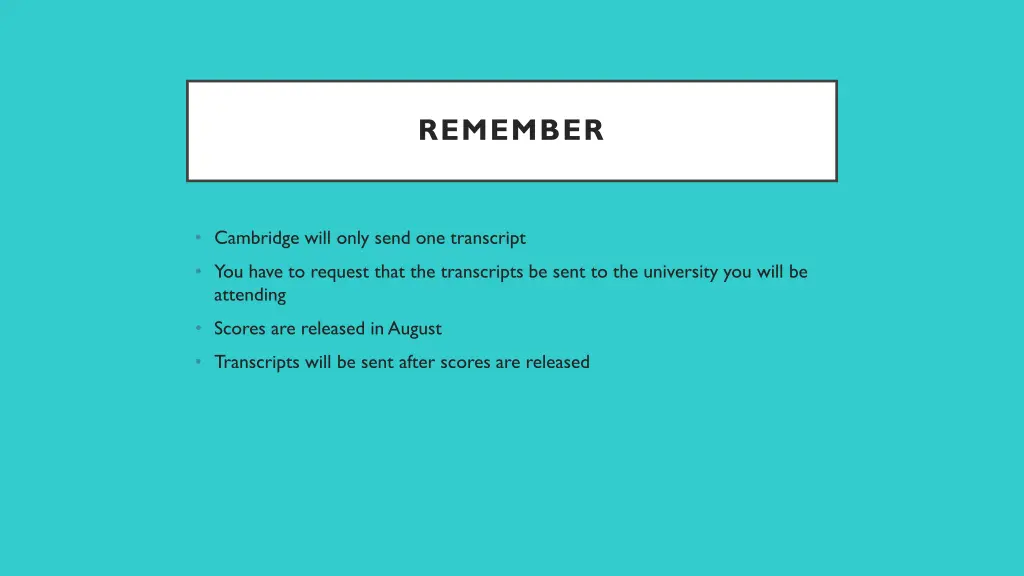 remember