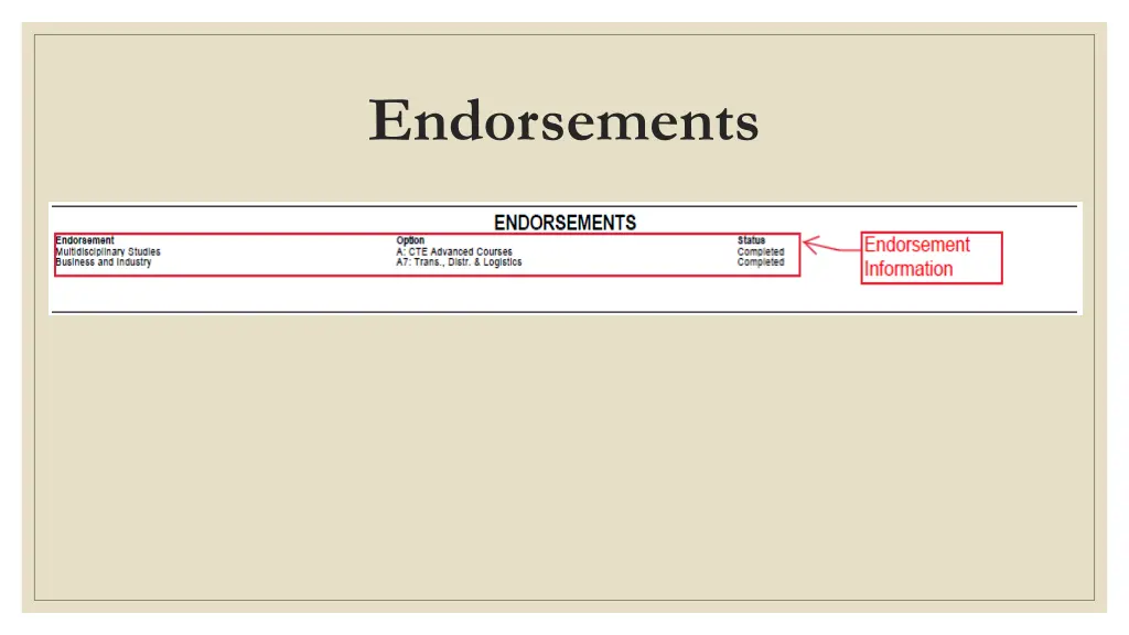 endorsements