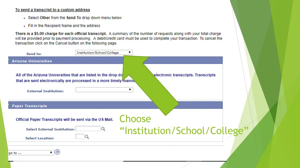 choose institution school college