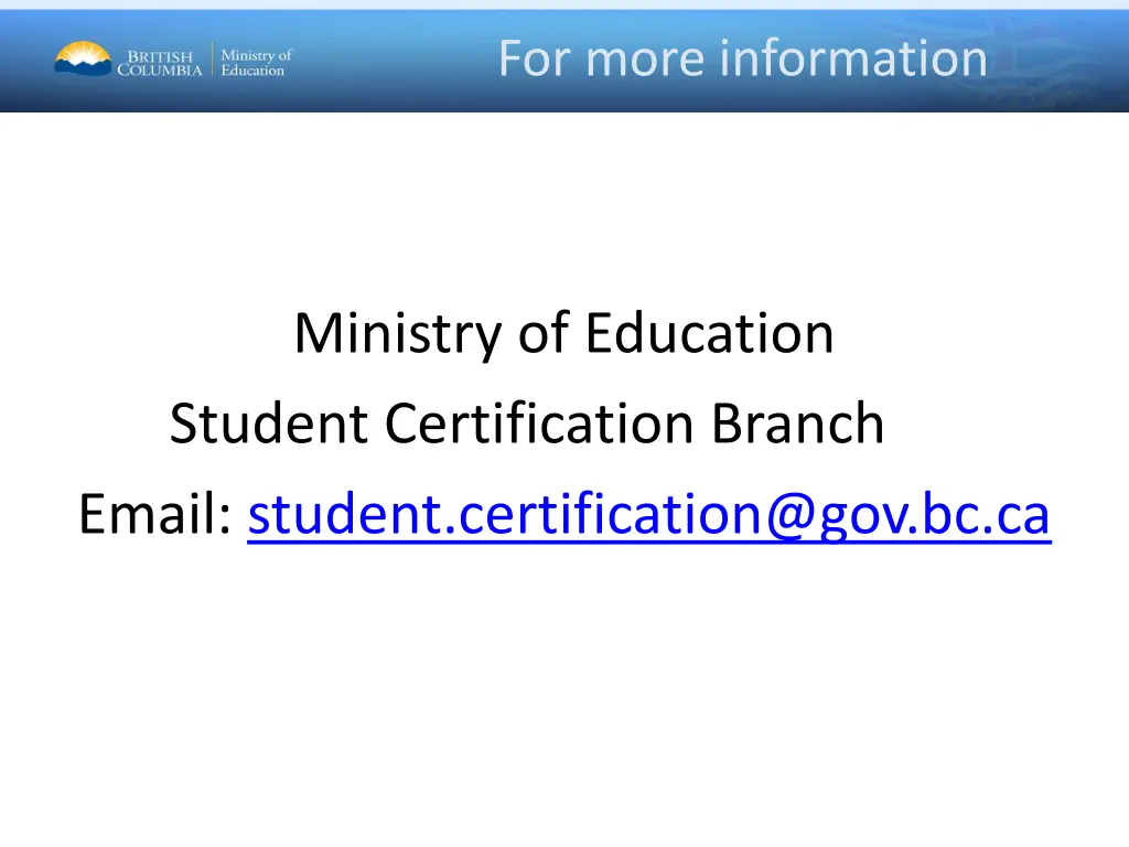 for more information