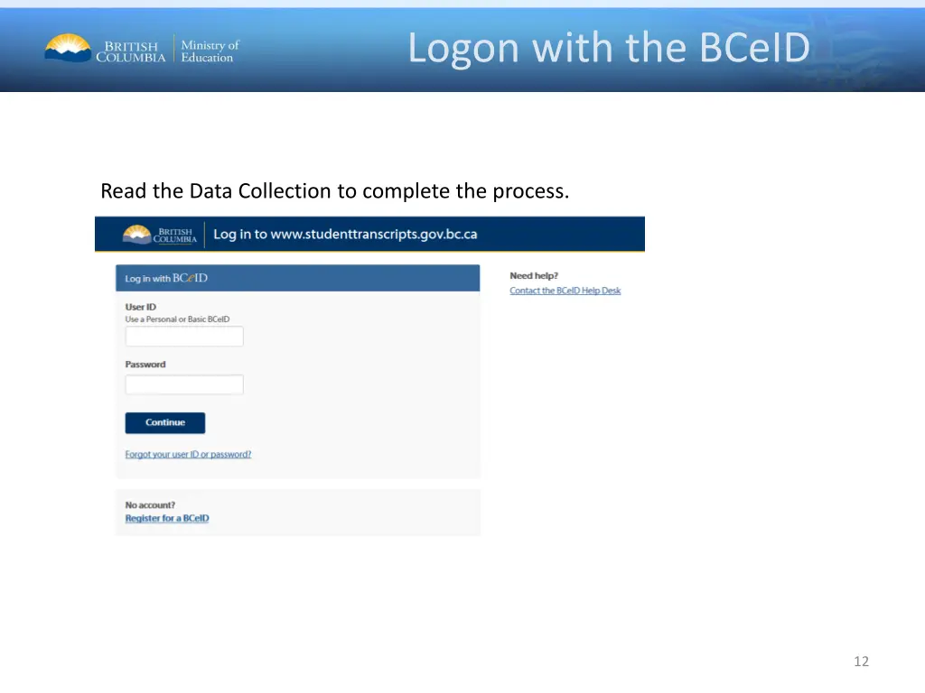 logon with the bceid