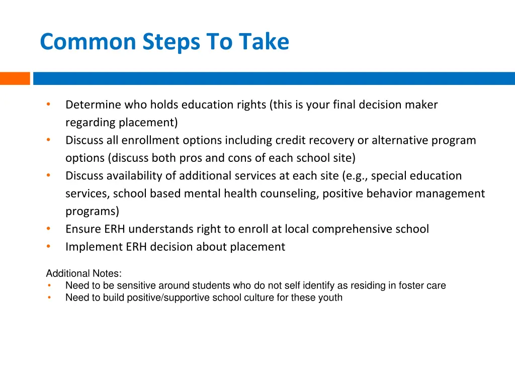 common steps to take