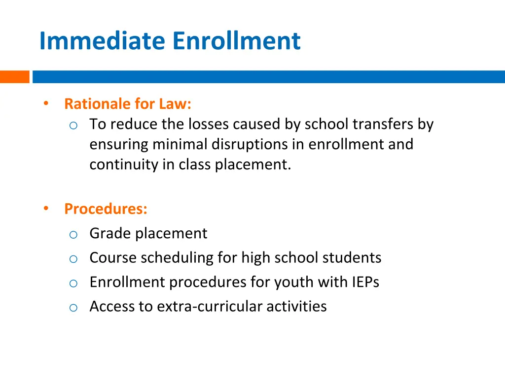 immediate enrollment 1