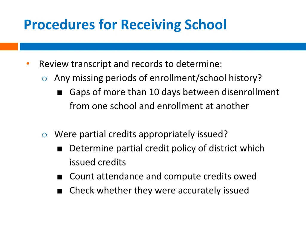 procedures for receiving school 1