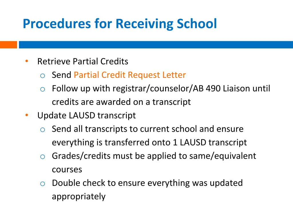 procedures for receiving school 2