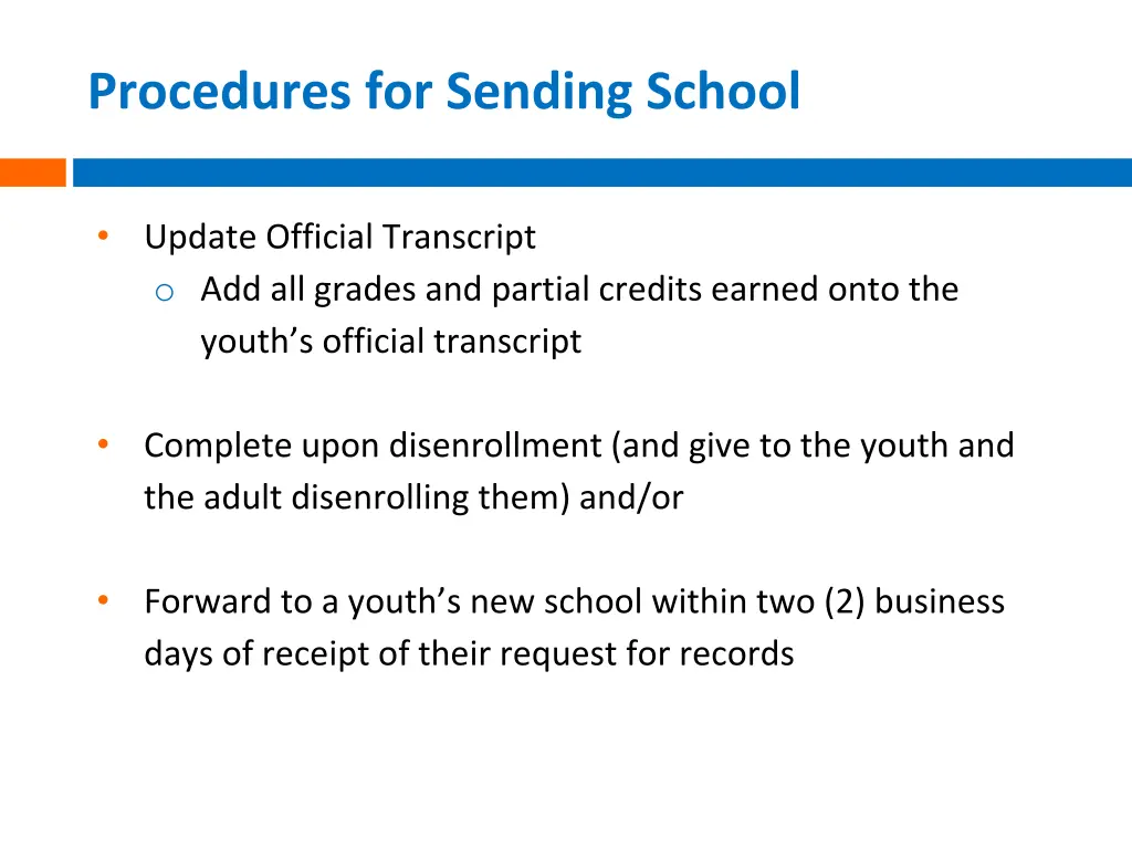 procedures for sending school 1