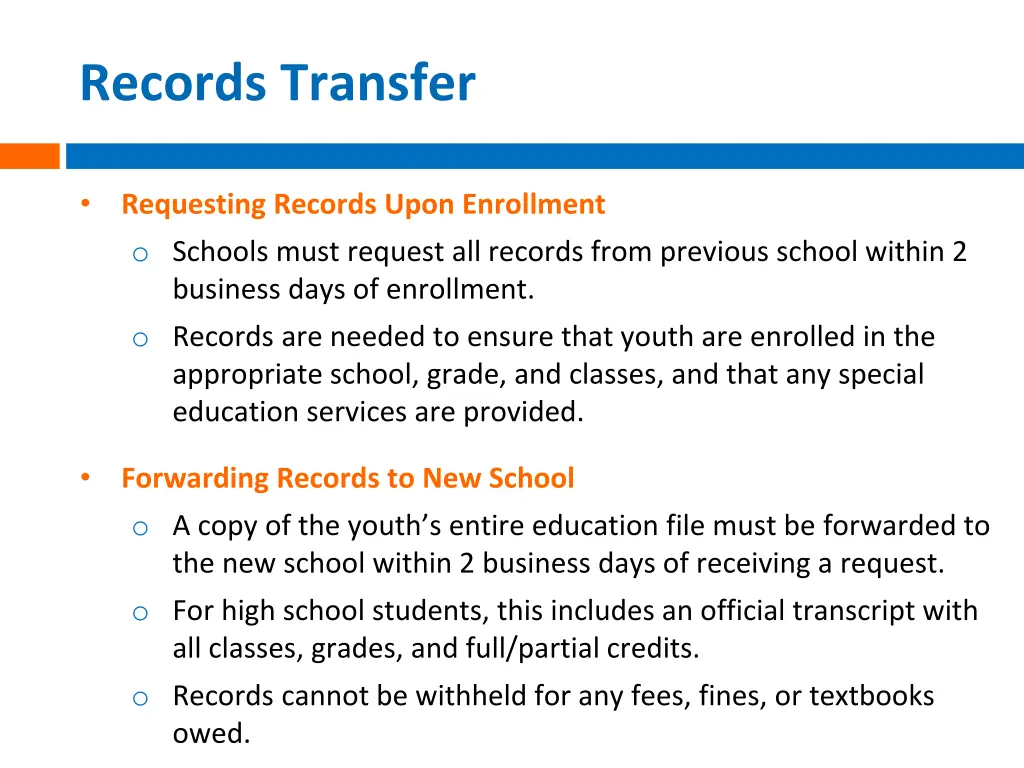 records transfer