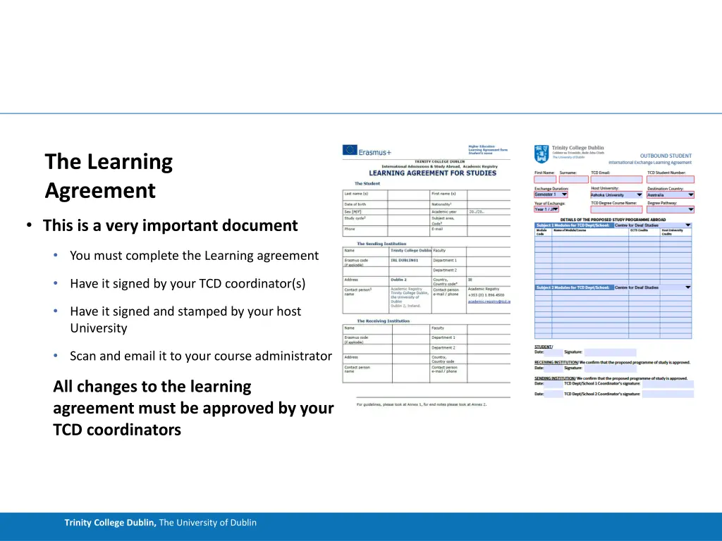 the learning agreement