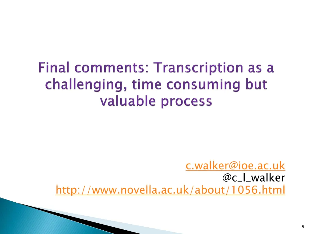 c walker@ioe ac uk @c l walker