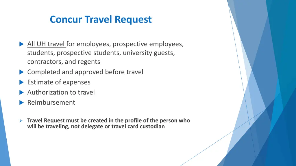 concur travel request