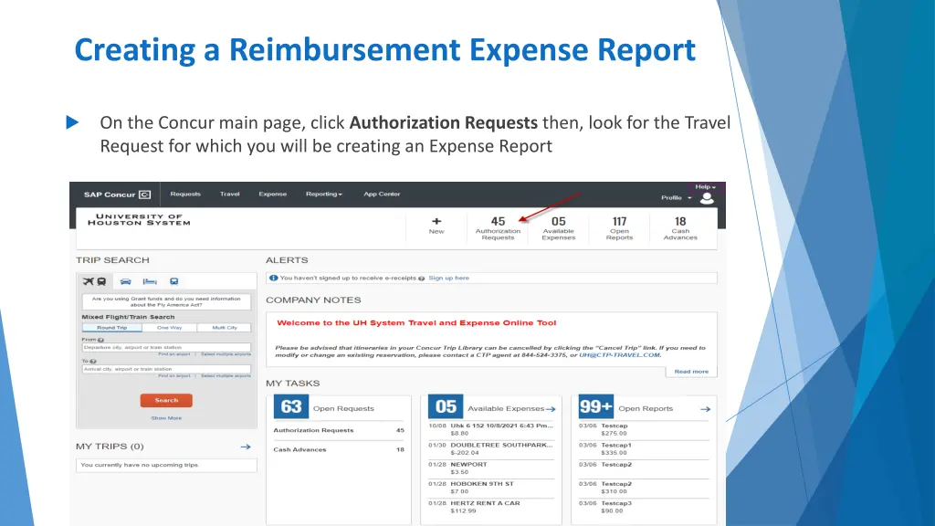 creating a reimbursement expense report 1