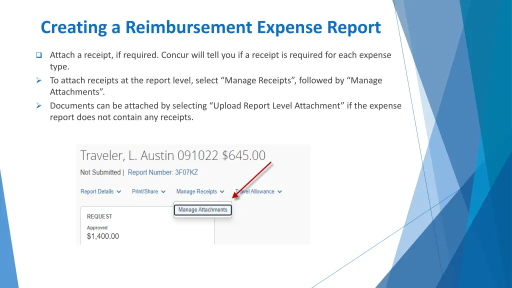 creating a reimbursement expense report 11