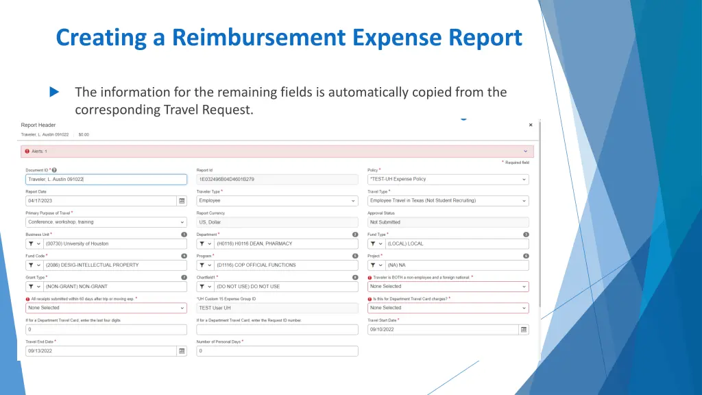 creating a reimbursement expense report 3