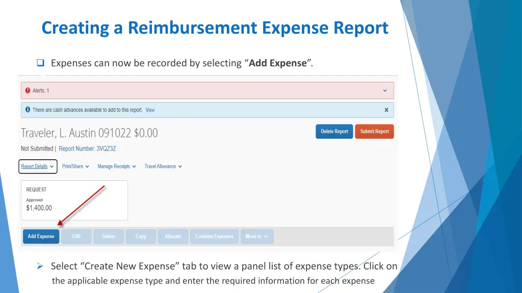 creating a reimbursement expense report 5