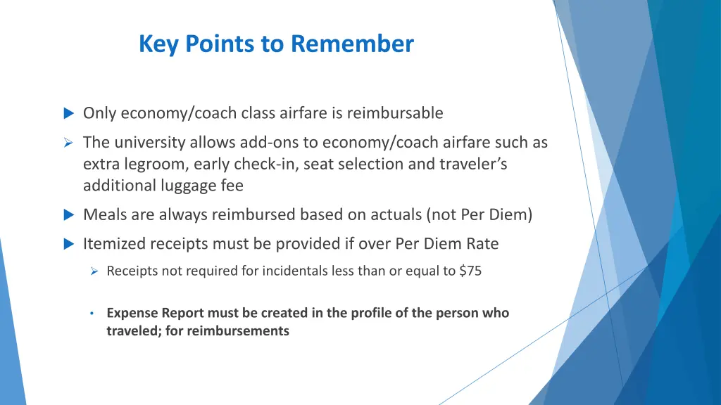 key points to remember