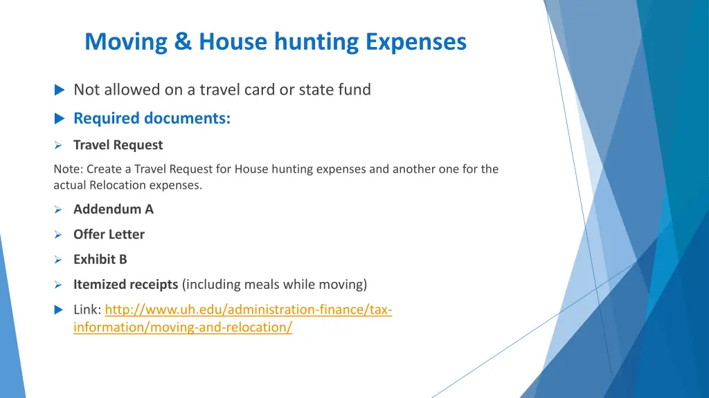 moving house hunting expenses