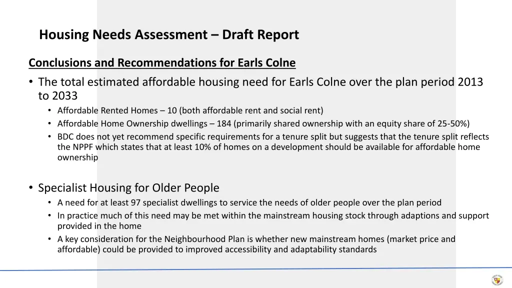 housing needs assessment draft report 1