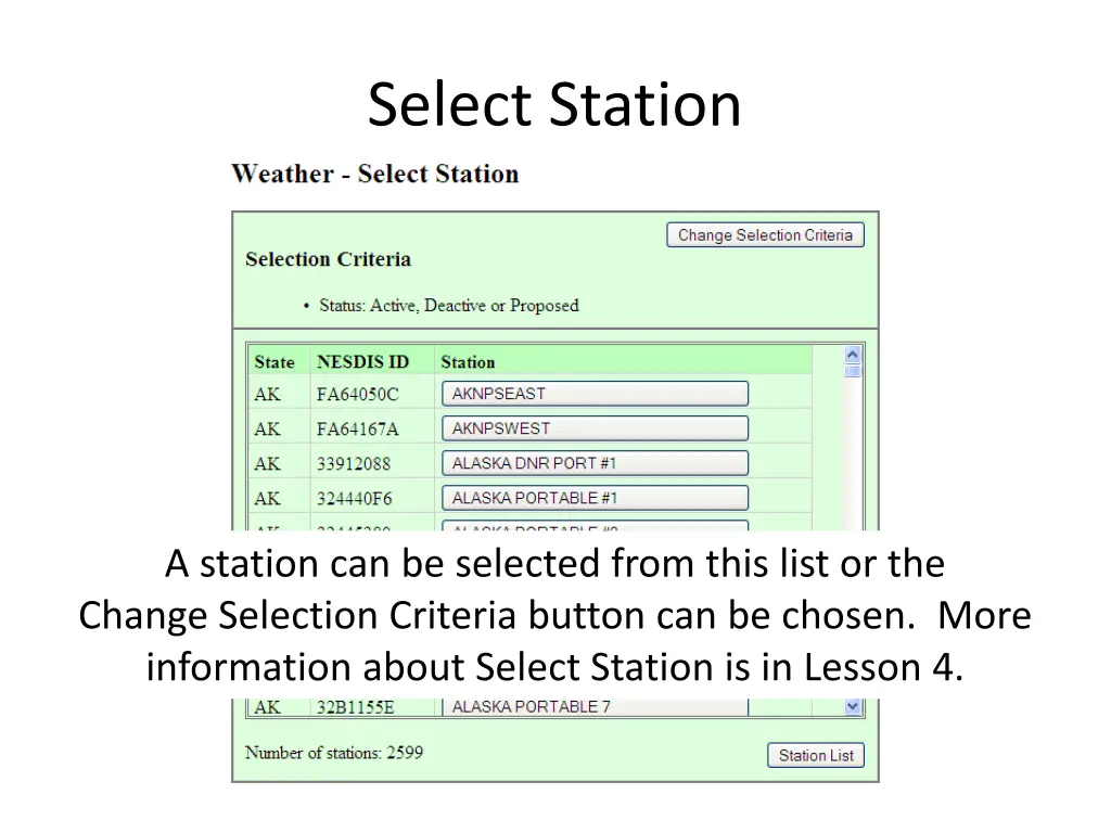 select station