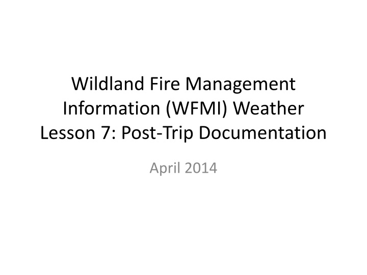 wildland fire management information wfmi weather